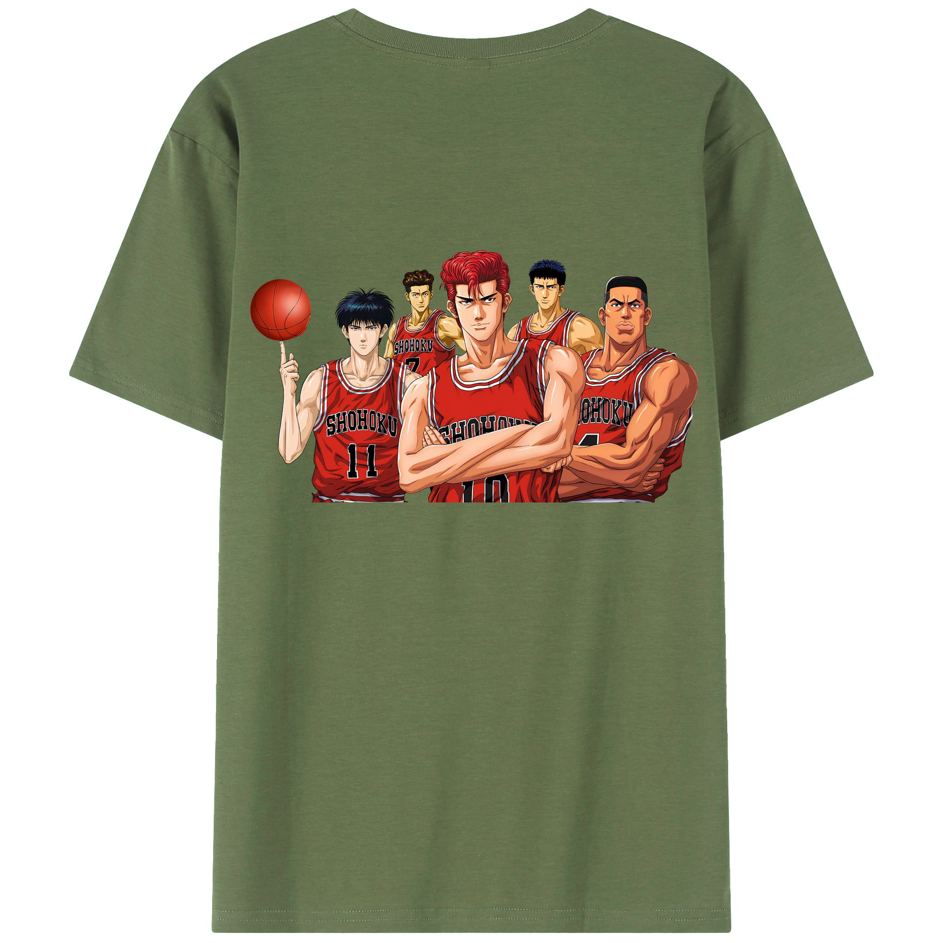 （画像用） SLAM DUNK／スラムダンク 綿100％ メンズ半袖Tシャツ（バックプリント） 通気性